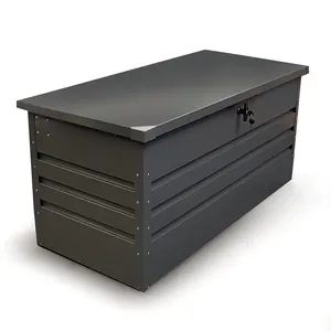 Patio metal box for clothing cushion storage with locking system outdoor storage shed