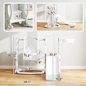 Perlengkapan Bermain Anak Luar Ruangan Perosotan Plastik dan Ayunan Perosotan Set Peralatan Bermain Dalam Ruangan untuk Bayi dan Anak-Anak - Product Image 5