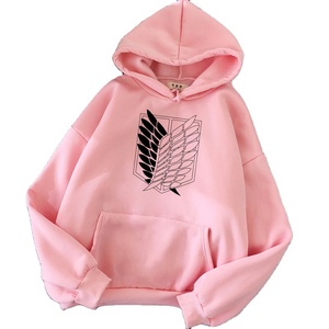 เสื้อสเวตเตอร์เทอร์รี่คอกลมแขนยาวมีฮู้ดแขนยาวลายอะนิเมะญี่ปุ่นกราฟิก