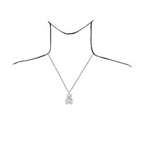 Collier en argent de haute qualité or graisse mignon simple et honnête laboratoire d'ours en peluche grandir diamant collier en argent sterling 925