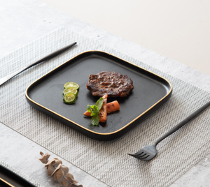 Ensemble de vaisselle en céramique écologique personnalisé, noir mat, texture premium, durable, sans BPA, de qualité alimentaire, pour hôtels - Product Image 5