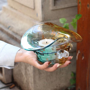 Bolsa de Mano de Diseño Nuevo y Lujoso con Degradado Azul, Florero de Vidrio con Cadena Dorada de Cuero, Hecho a Mano, <span class=keywords><strong>para</strong></span> Decoración del Hogar o Bodas - Product Image 5