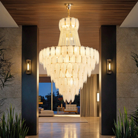 Lustre en verre de plume moderne de luxe français lumière pour escalier hôtel Hall Villa hall suspension lampe suspendue éclairage à la maison