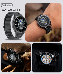 Gentleman GTS4 <span class=keywords><strong>Reloj</strong></span> <span class=keywords><strong>inteligente</strong></span> para hombres Monitoreo DE SALUD Llamadas HD 100 Diales personalizados Correas de metal de acero inoxidable Dirección Qibla - Product Image 5
