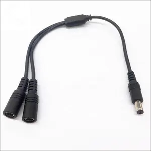 Customized DC Power Cable 5.5*2.1mm Male to Dual Female Splitter Power Cable for Security CCTV Camera LED Strip Lighting