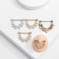 Bijou de piercing de téton pendulaire Vine Xinfocus, piercing de téton scintillant Marquise, bijoux de piercing corporel tendance pour femmes et hommes