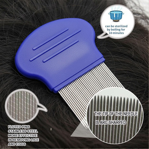 Paquete de 4 peines para piojos de acero inoxidable y plástico, duraderos y cómodos para niños y adultos, uso doméstico - Product Image 6