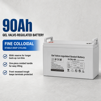 Baterai Gel 12V 90Ah VRLA Tertutup, Asam Timbal Siklus Dalam, Penyimpanan Energi Surya, Catu Daya UPS, Bebas Perawatan, Dapat Diisi Ulang