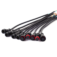 Connecteur étanche M8 M12 2 4 broches mâle femelle circulaire à visser avec verrouillage, contact en cuivre plaqué or, câble de capteur IP67