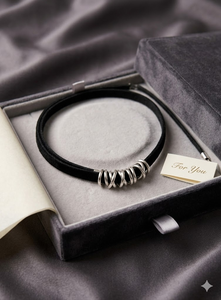 Adornos elegantes y minimalistas para el cuello, cadena de gargantilla de terciopelo negro combinada con colgantes en espiral de tono plateado para mujer, para la noche - Product Image 2