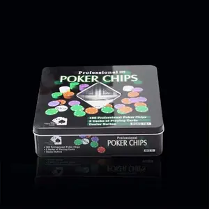 Kunden spezifische profession elle Glücksspiel spielkarten Casino Iron Case 100 Stück Poker Chip Set