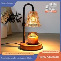 Lampe de bureau ovale en verre, diffuseur électrique d'aromathérapie sans flamme, effet marbre rétro de luxe, pour cire fondante, cadeau d'anniversaire