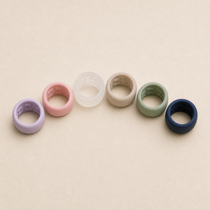Coque de protection en silicone Oura Ring 5/4 Galaxy Ring RingConn Ultrahuman, couleur lilas lavande, ventilée, respirante, motif floral - Product Image 5