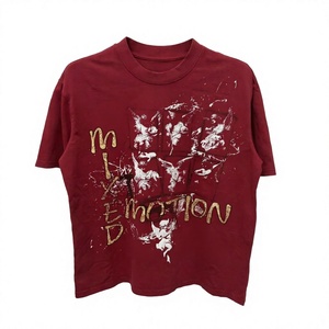T-shirt en tricot surdimensionné pour homme, imprimé rétro, manches courtes, col rond, streetwear décontracté - Product Image 2