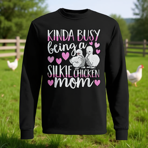 Je suis vraiment occupée à être une maman de poules Silkie, t-shirt mignon à manches longues - Product Image 3