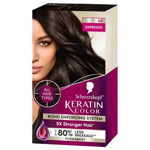<span class=keywords><strong>Schwarzkopf</strong></span> Couleur kératine d'inspiration professionnelle 3.0 Espresso 80% Moins de casse 100% Couverture grise Teinture capillaire permanente - Product Image 1