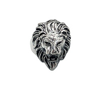 ZRM Bagues Vintage en Alliage Plaqué Argent Tête de Lion pour Hommes et Garçons, Style Mode, Fête, Hip Hop, Punk