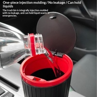Poubelle de voiture haute à couvercle en EVA, anti-poussière, à suspendre, pour fentes de siège, conteneur pour épluchures de fruits, porte-gobelet et boîte de rangement pour téléphone