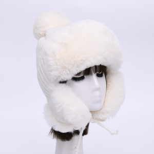 Gorro de Lana Tejida de Alta Calidad, Suave y Lujoso, para Mujer, al por Mayor, Estilo Scully, para Exteriores, Cálido, de Invierno, Unisex, con Orejeras de Piel Sintética Personalizadas - Product Image 6