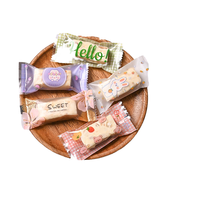 MOQ 100 pièces Emballage jetable personnalisé en PET/PE de qualité alimentaire, scellé sur 3 côtés, échantillon gratuit, scellage à chaud, pour bonbons faits main, nougats et biscuits