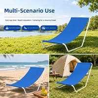Chaise longue de plage portable en acier au carbone, pliable, style hamac, pour camping, jardin, pique-nique, terrasse, bureau, loisirs, légère
