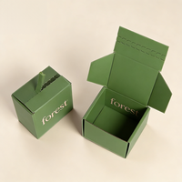 Caja de Envío de Cartón Verde Pequeña, Ecológica y Reciclable, con Tira de Apertura Fácil, para Embalaje de Cosméticos y Productos para el Cuidado de la Piel