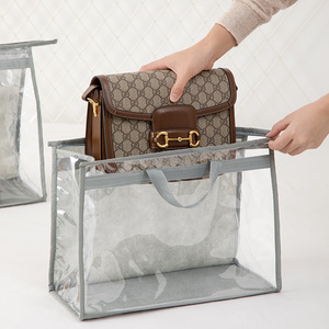 Bolsa Protectora Transparente para Bolsos, Organizador de Almacenamiento para Armario, a Prueba de Humedad, Protector de Bolsos de Cuero, Gris, Rectangular, Tipo Gancho - Product Image 2