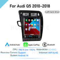 Radio de coche DVD 12,1 pulgadas Android 14 compatible con CarPlay inalámbrico para Audi Q5 2010-2018 pantalla HD navegación GPS para coche Androidauto