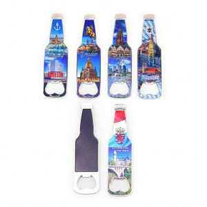 Manufacturer Colorful Print Czech Praha Custom Magnetic Shape Beer Bottle Cap Opener <b>Fridge</b> Magnet Souvenir - Product Image 2