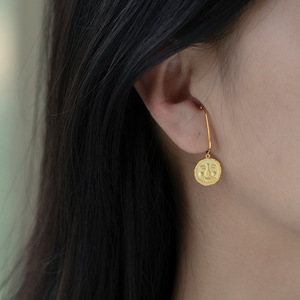 แฮนด์เมด925เครื่องประดับเงินสเตอร์ลิงตลกมีความสุขและโกรธหูตะขอต่างหู - Product Image 5