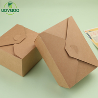 Vente en gros de boîte à lunch biodégradable boîte à lunch en papier boîte à lunch en papier kraft brun pour la nourriture