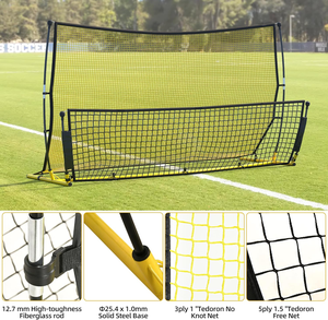 Red de Rebote Plegable para Entrenamiento de Fútbol, Fácil de Instalar, 2 en 1, Red Alta y Baja, Porterí<span class=keywords><strong>a</strong></span> Portátil para Práctica de Fútbol en el Patio de Recreo - Product Image 4