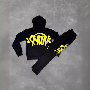 メンズデザイナー スウェットスーツ スリムフィット セットアップ コットン スウェットスーツセット カスタマイズ可能 ストリートウェア プリント スタック フーディー＆パンツ - Product Image 3