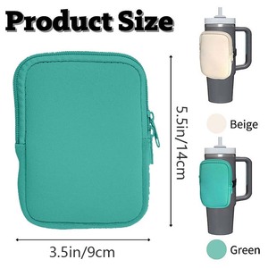Porte-gobelet de 40oz en néoprène isolé pour bouteille d'eau Sac pour bouteille d'eau de gymnastique avec fermeture éclair Caractéristique recyclable - Product Image 5