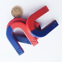 Magnet Ferit Bentuk U/Batang/Cincin Kecil Permanen Biru/Merah Kutub Utara/Kutub Selatan Magnet Horseshoe untuk Eksperimen