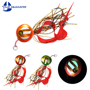 60g-200g métal tête plombée <span class=keywords><strong>madai</strong></span> jig jupes leurres slider snapper jig lumineux kabura marlin inchiku jig appât avec crochet - Product Image 1