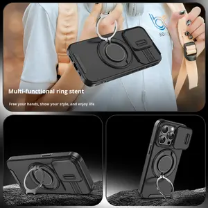 Funda Lingke, <span class=keywords><strong>Nuevo</strong></span> Lanzamiento, Compatible con Apple <span class=keywords><strong>iPhone</strong></span> 17 Pro Max, con Soporte de Ventana Deslizante, 15 Plus, Antigolpes, con Agarre para Teléfono Incluido - Product Image 4