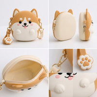 Porte-monnaie en silicone Kawaii 3D Corgi Pastèque Bubble Tea Cupcake TV Fleur, Porte-clés, Rangement pour écouteurs, Logo personnalisé, Vente en gros