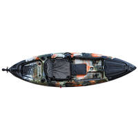 Kayak de pêche de 2,9 m en plastique LLDPE rotomoulé avec sondeur de poissons pour sports nautiques, 1 personne, surf
