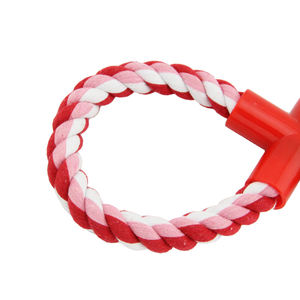 Toptan özel etiket pamuk kırmızı renk eğitim halatı ev hayvanı ürünü oyuncak köpek çiğnemek oyuncak - Product Image 4