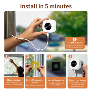 3MP 2K CMOS IP65 Zwei-Wege-Audio Fensterkamera WLAN Innenbereich für Heimsicherheit mit Farbnachtsicht Personen- & Bewegungserkennung - Product Image 2