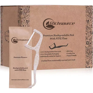 High <strong>Quality</strong> Recyclable Dental <strong>Floss</strong> Picks Embroidery <strong>Top</strong> Picks with Bamboo Charcoal Thread Cleaning Teeth with Comfort - Product Image 2