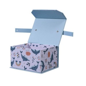 Reusable Baby Shower Gift <b>Boxes</b> with Handle Coated Paper Rigid <b>Boxes</b> for Newborn <b>Party</b> Favors Offset Printing - Product Image 2