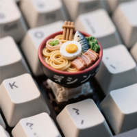 Capuchons de touches de clavier personnalisables en forme de nouilles japonaises Lamian, en PBT/résine, avec logo personnalisé, forme réaliste pour clavier MX