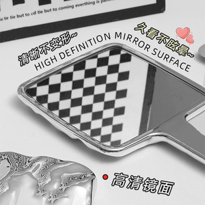 Handheld Makeup <b>Mirror</b> Square Aluminum <b>Mirror</b> Portable For Home Use - Product Image 4