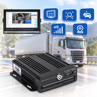 Mini DVR mobile 4 canaux OEM ODM AHD, boîte noire de voiture 4 canaux H.264 H.265 avec carte SD, GPS pour bus et taxi, mini capteur G, RS232