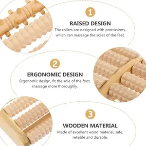 Masajeador manual de rodillo de madera masajeador manual de pies y cuerpo con cuentas - Product Image 3