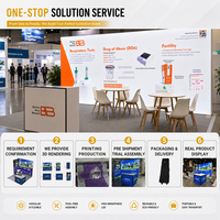 Espositore Portatile per Fiere, Stand Espositivo con Ripiano e Vetrina da Tavolo per Marketing al Dettaglio