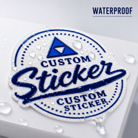 Autocollants personnalisés en PVC découpés à la forme, impression UV bleue, imperméables, autocollants durables pour petites entreprises, autocollants personnalisés pour logo d'entreprise