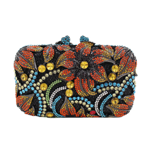 Bolso de Mano Elegante con Pedrería y Flores para Mujer, Bolso de Noche con Cristales para Baile, Reuniones, Cenas y Eventos - Product Image 4